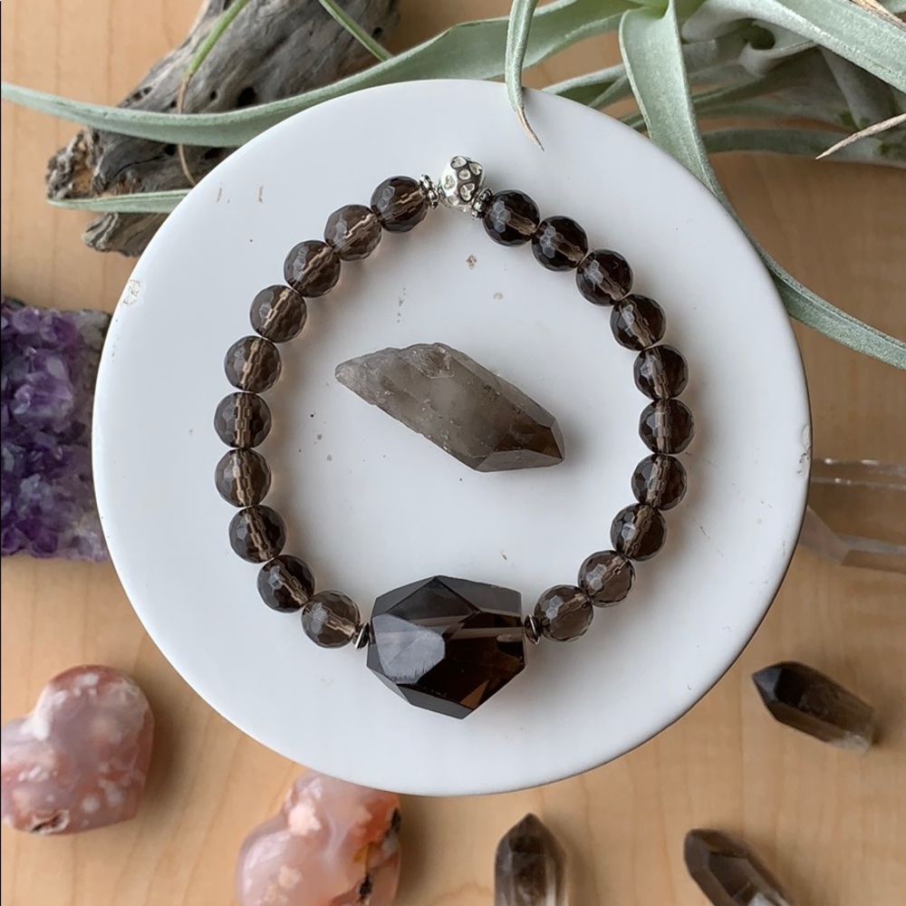 Grounding Smokey Quartz Crystal Bracelet
